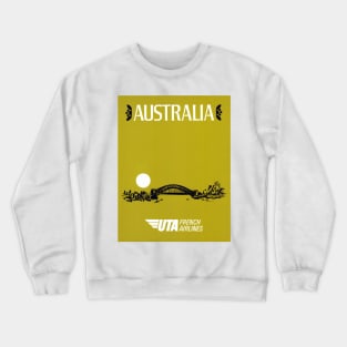 Vintage Travel Poster UTA French Airlines Australia Crewneck Sweatshirt